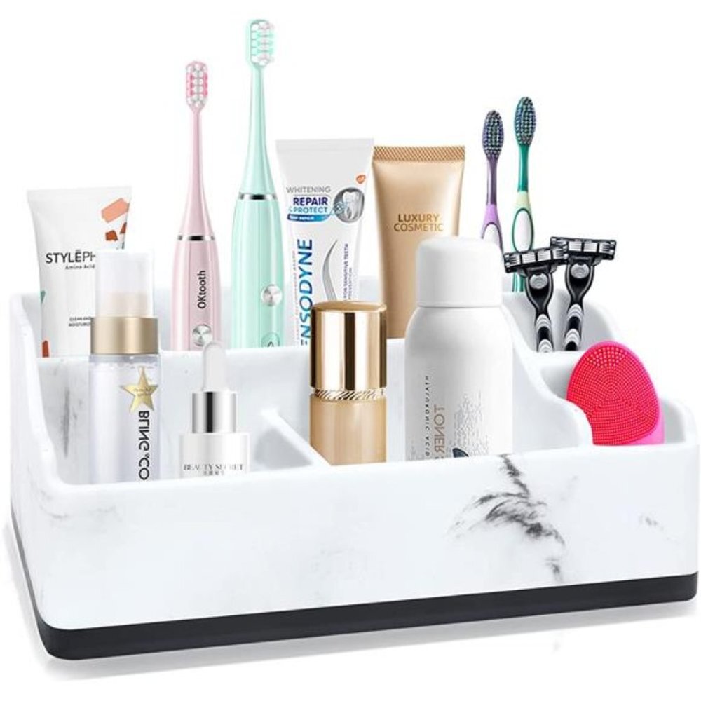Toothbrush Holder Bathroom Organizer, Bathroom Counter Stand Sink Organizer